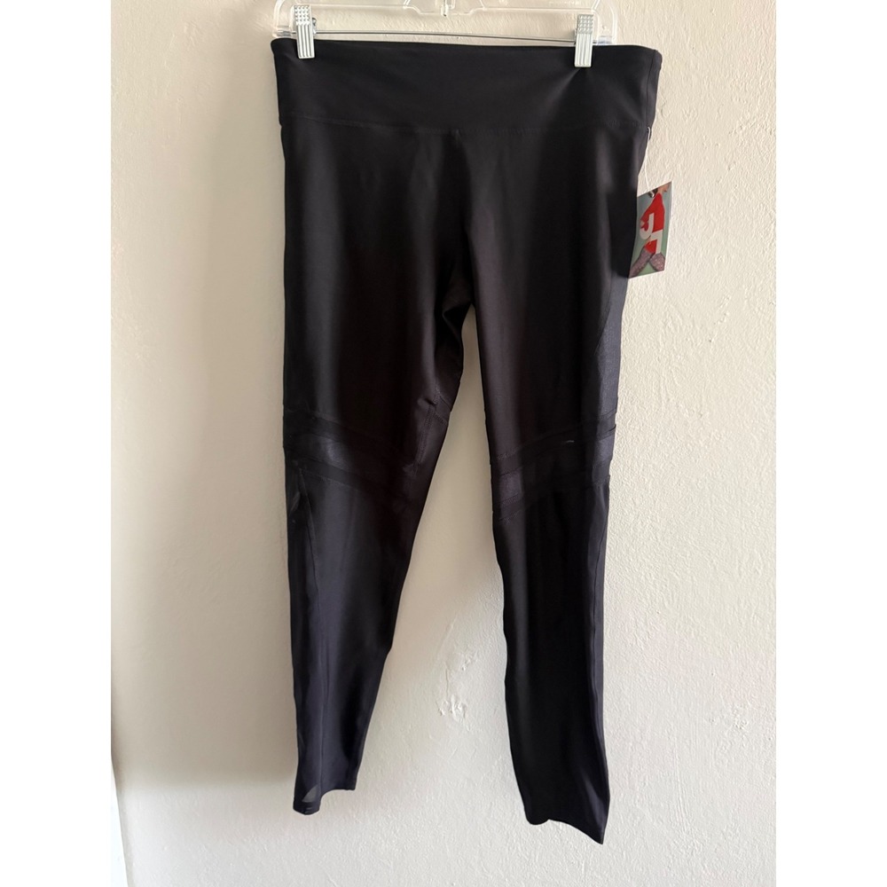Joy Lab Black 7/8 Mesh High Shine Performance Leggings Large NWT active yoga y2k